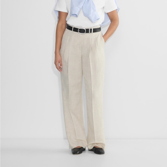 Aritzia Pants - Aritzia Wilfred Sz 4 Effortless Linen Cream Tailored Office Pants